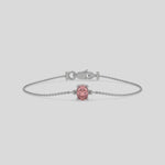 18K Gold Fancy 2 CT Pink Oval Solitaire Diamond Bracelet