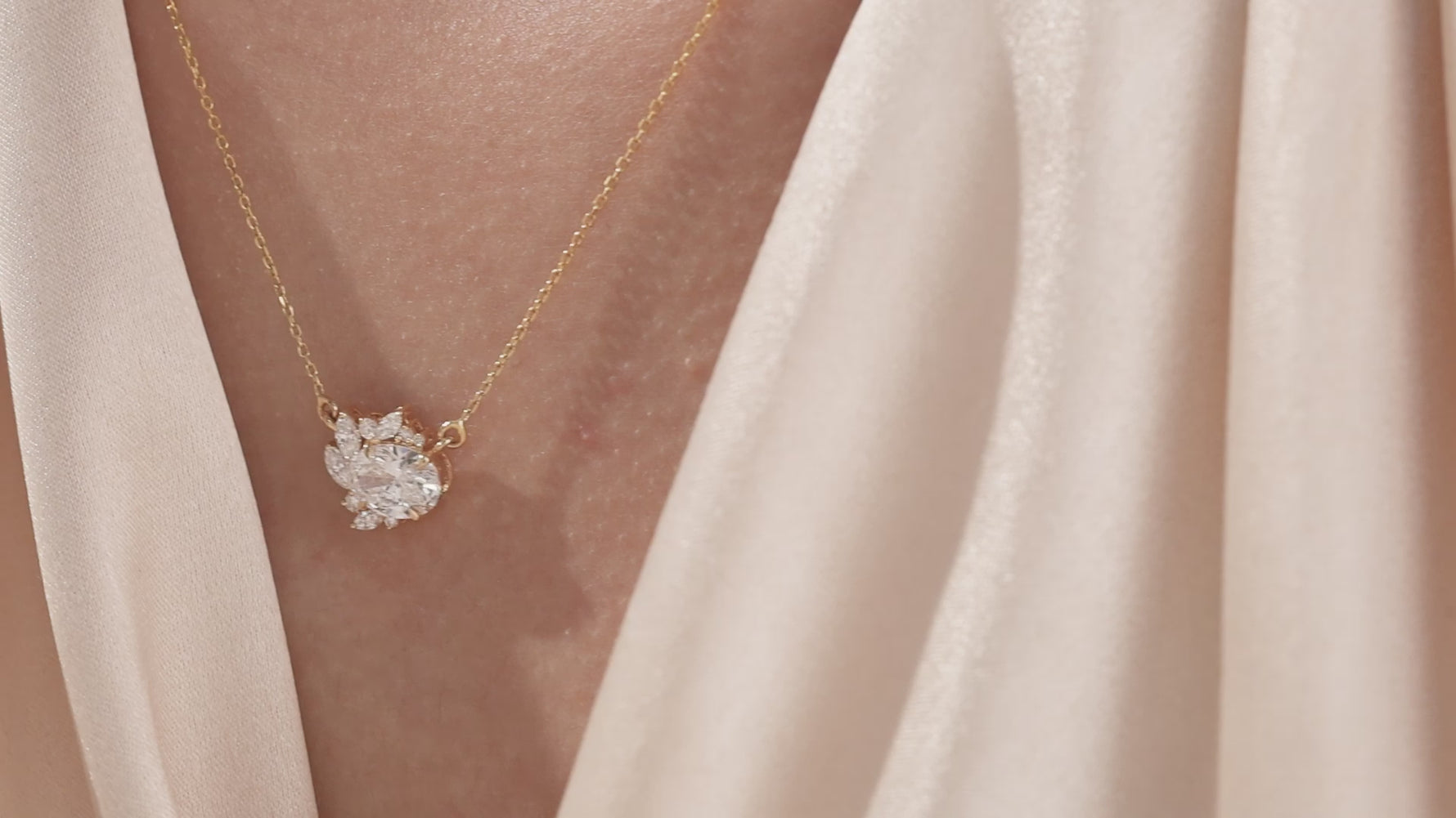 Marquise Diamond Cluster Necklace