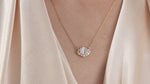 Oval Diamond Cluster  Necklace 