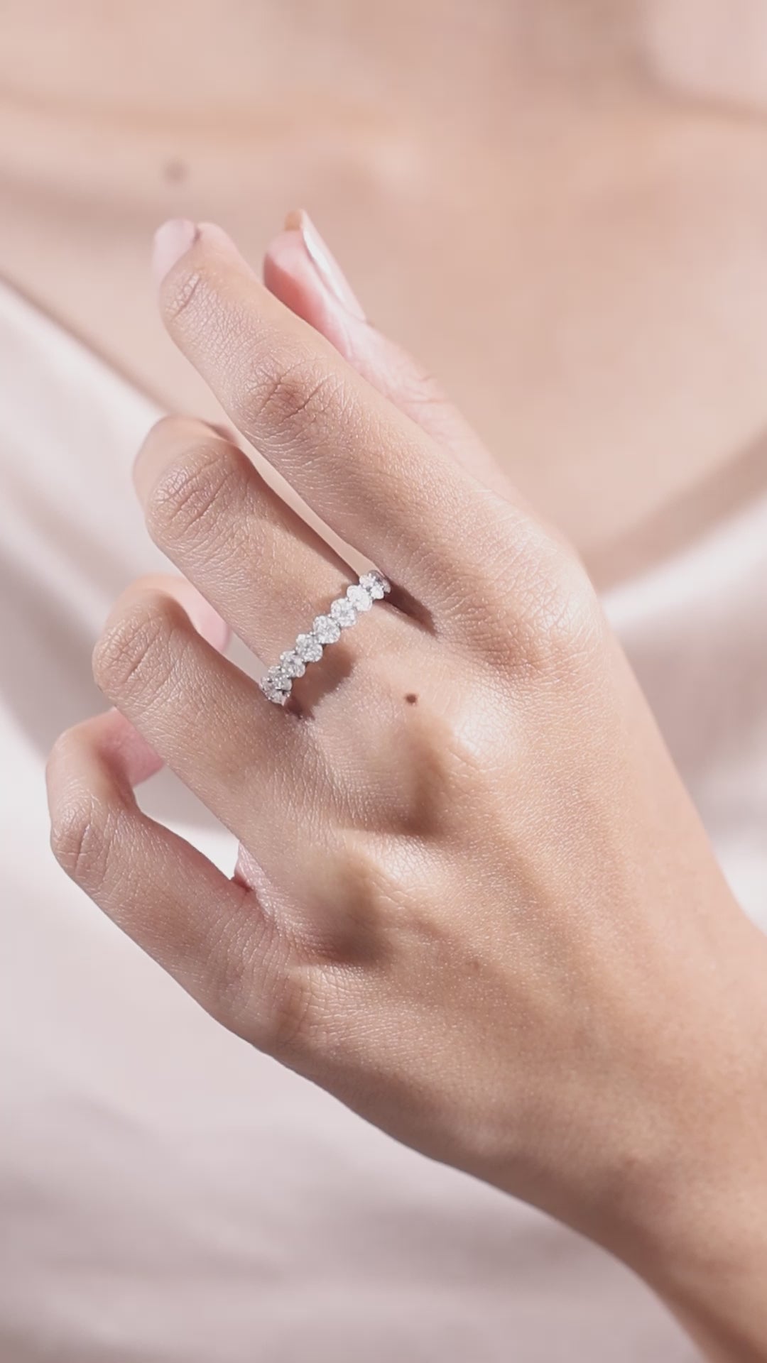 Oval Diamond Gold Eternity Ring 