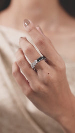 Pear Cut  Black Diamond Full Eternity Ring