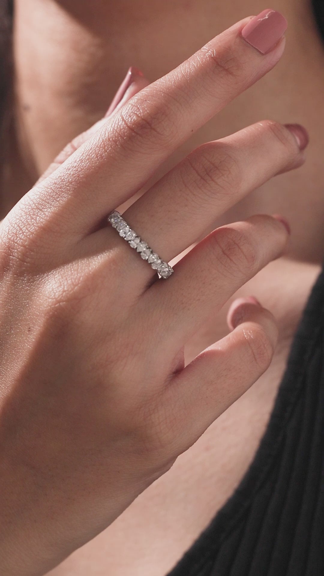 14K Gold Pear Cut Diamond Full Eternity Ring