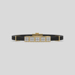 This video features a yellow gold Cubic diamond rubber bracelet features 5 cubic motifs adorned with 20 round-cut diamonds, all meticulously set in a prong setting