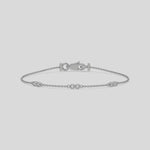 Dual Round Diamond Distance Bracelet made with round brilliant-cut diamond set at a distance and securely set in bezel setting