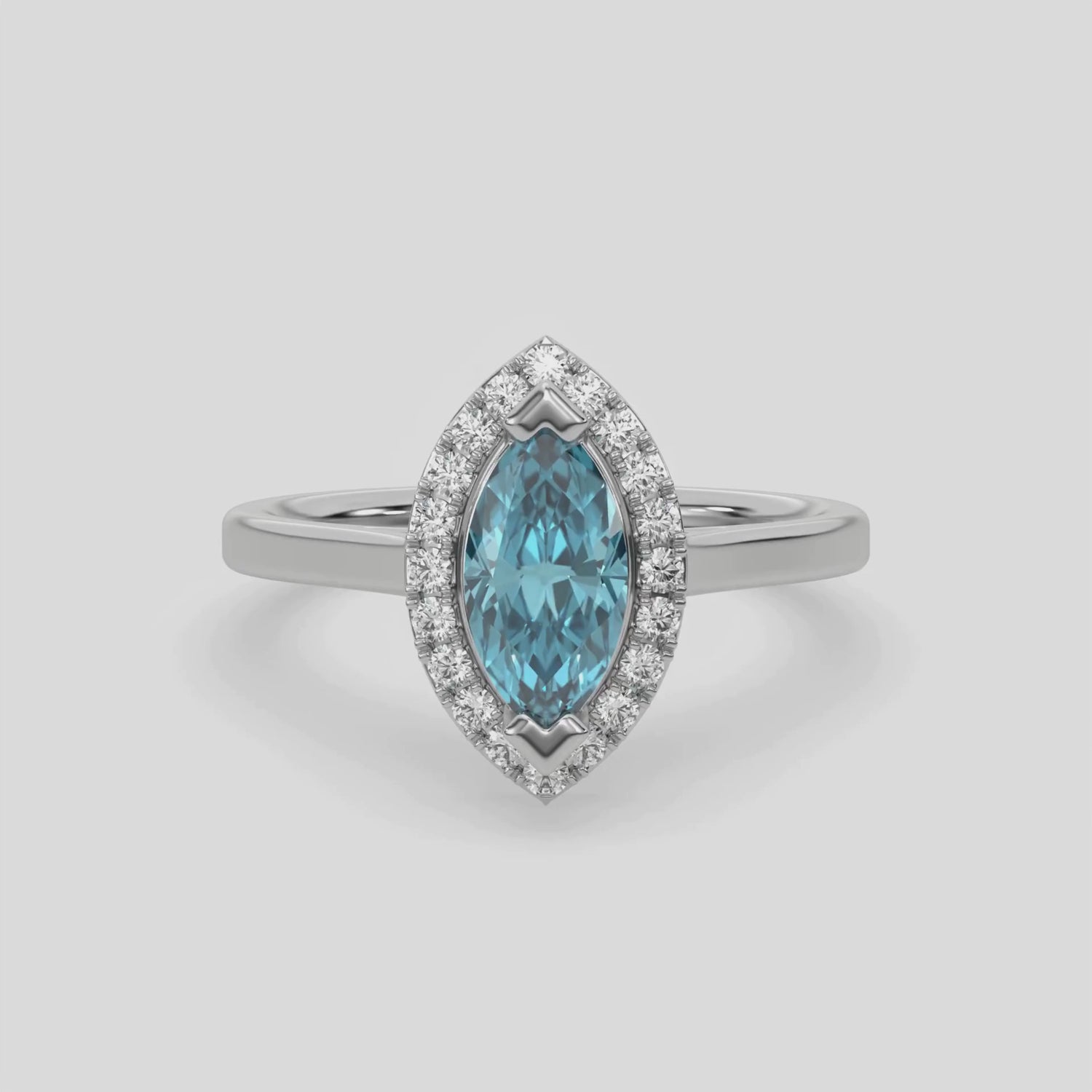 Blue Marquise Diamond Ring, Blue Diamond Engagement Ring, Blue Diamond Jewelry