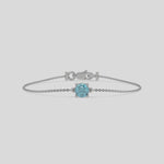 Fancy Blue Solitaire Round Diamond Bracelet made with fancy Blue round brilliant-cut diamond, securely set in prong setting