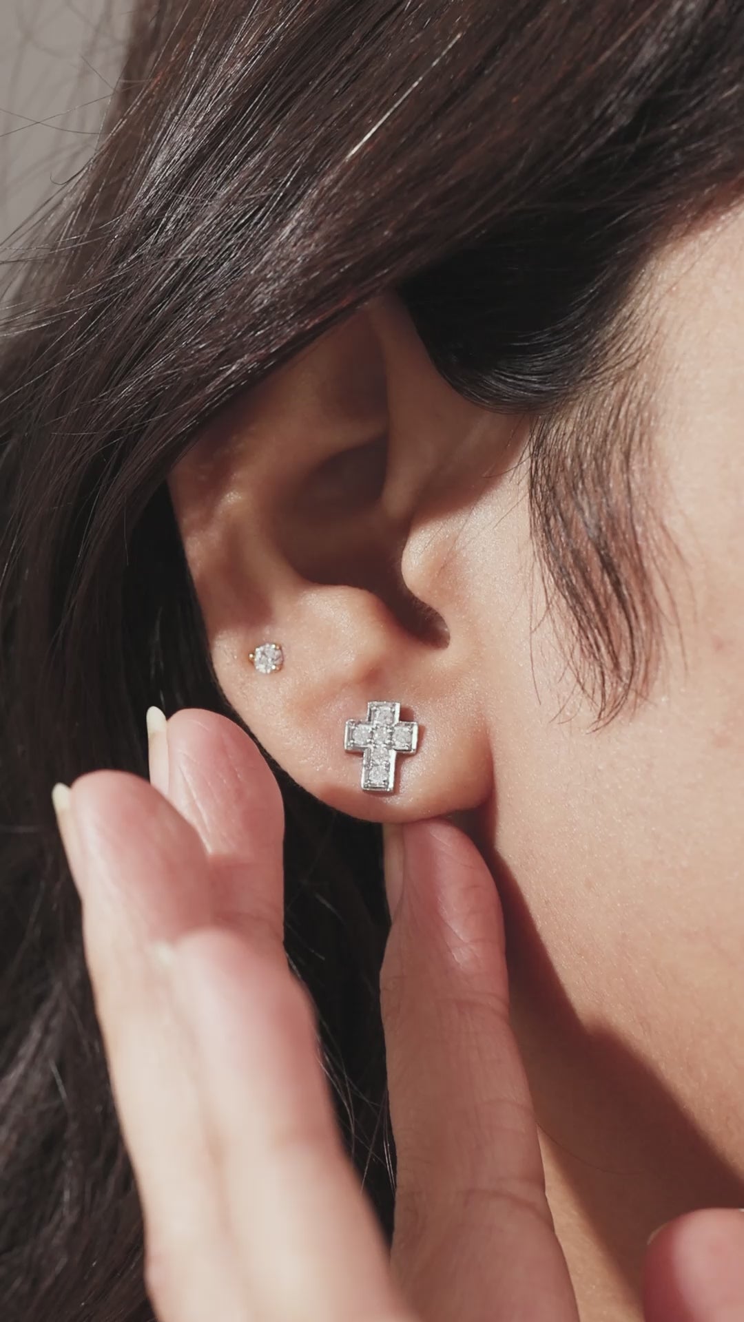 cross Diamond Earring 