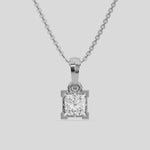 This yellow gold Princess Solitaire Diamond Necklace made with a princess cut diamond in bezel setting with adjustable chain 