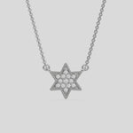 This yellow gold Star Diamond Necklace made with round brilliant-cut diamonds and set in pave setting 