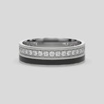 This video features a white gold Diamond Enamel Eternity Band made with a rows of round brilliant cut diamonds set in a shared prong setting