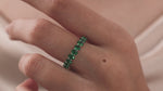 Oval Gold Emerald Gemstone Full Ring 
