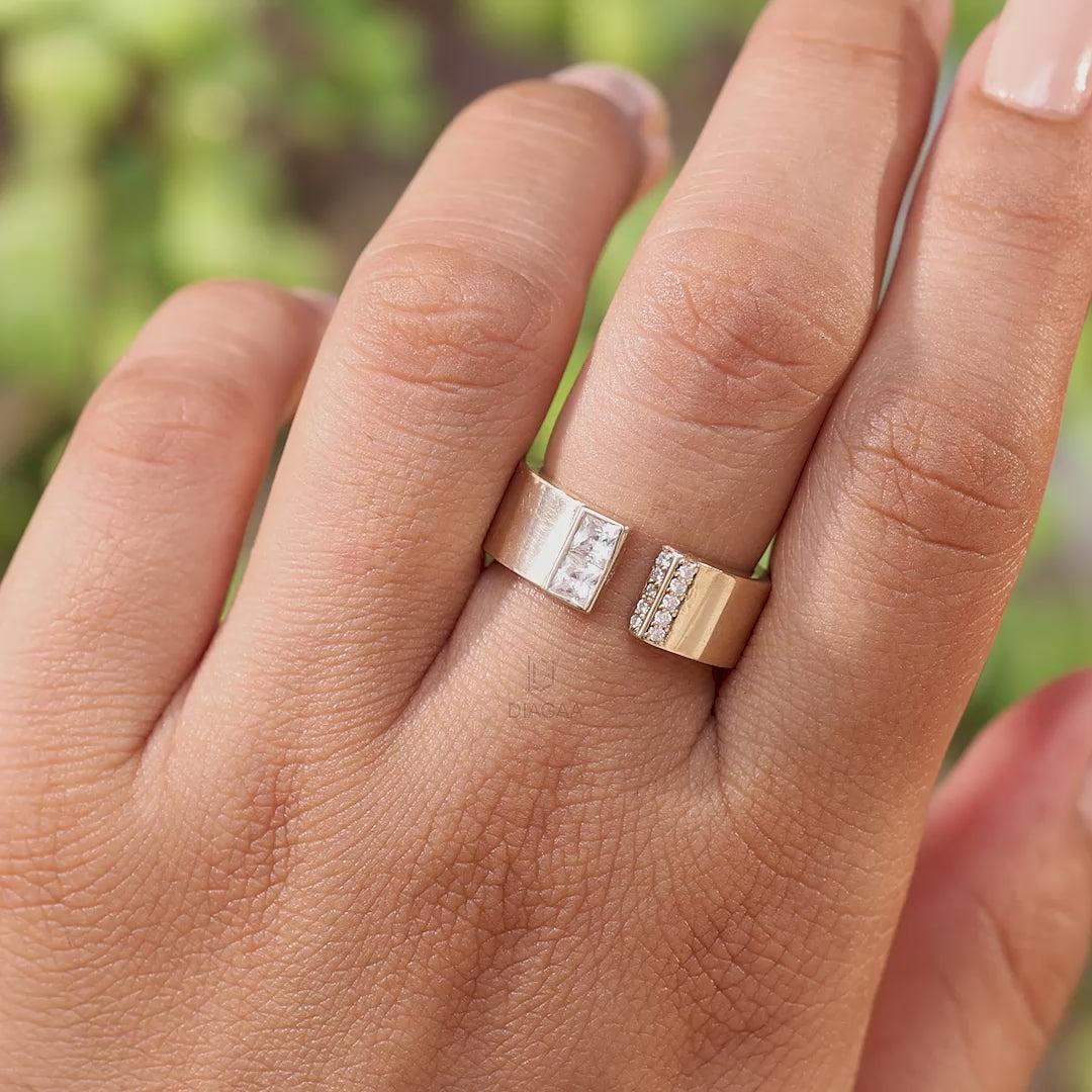 0.50 CT Princess Lab Diamond Statement Ring