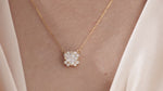 Princess Diamond Cluster Necklace 