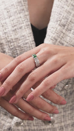 18K White Gold Emerald Diamond And Gemstone Full Eternity Ring