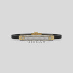 18K Yellow Gold Round Diamond Link Bracelet 