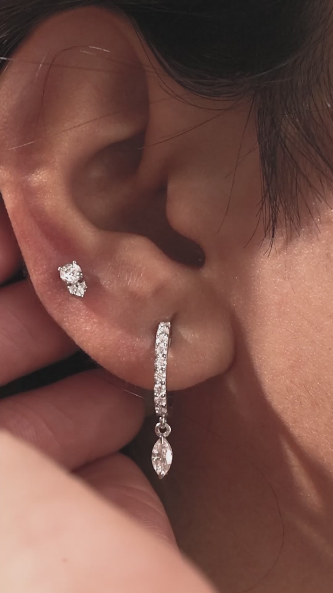 Marquise Dangle Hoops Earrings