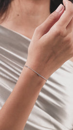 14K White Gold Natural Round Cut Diamond Bracelet