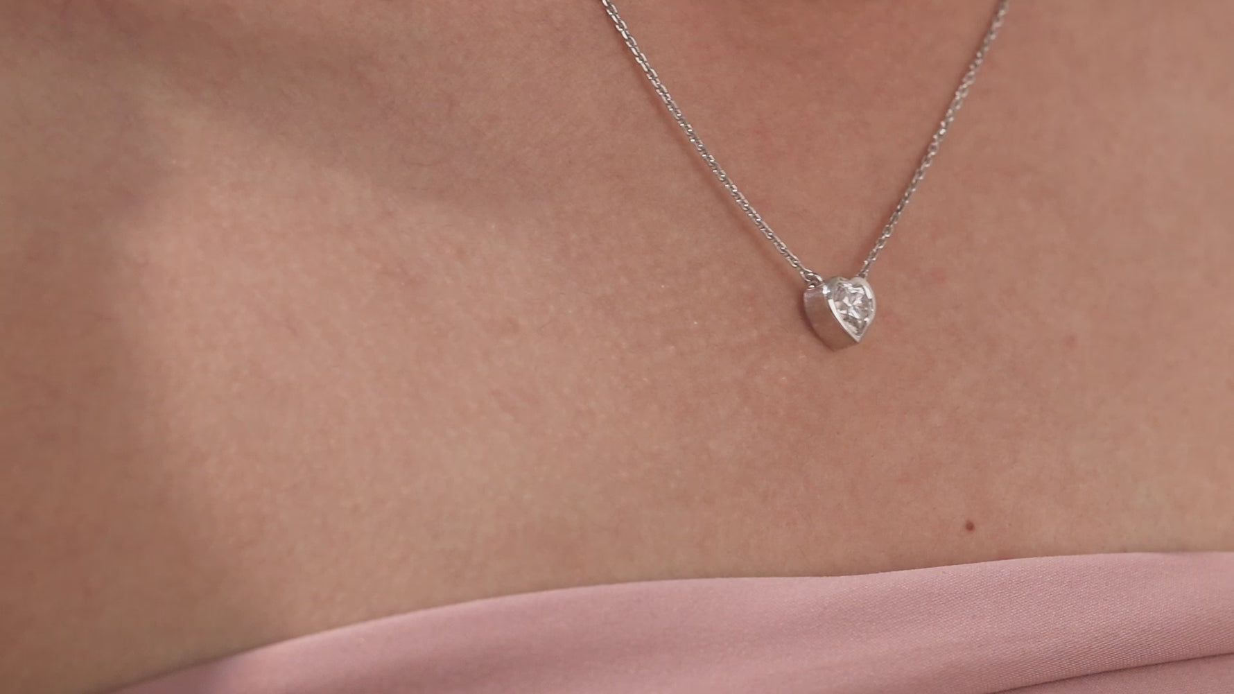 Heart Diamond Bezel Necklace