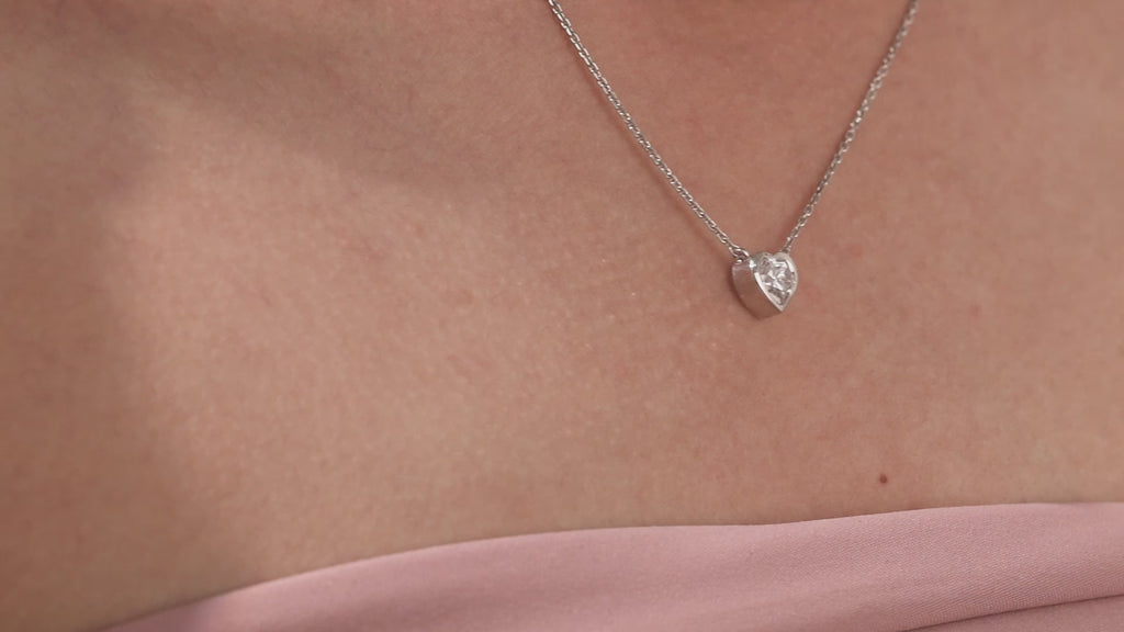 Heart Diamond Bezel Necklace