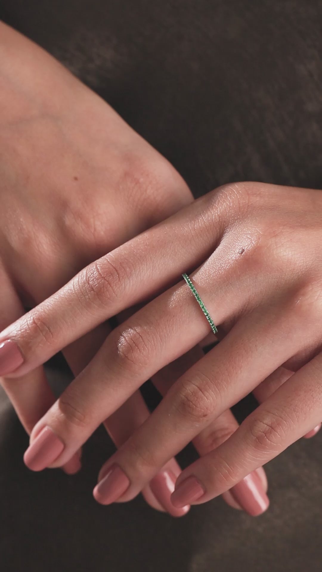 Round Cut Emerald Women Ring 