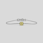 18K White Gold Fancy Yellow Round Solitaire Diamond Bracelet 