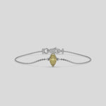 14K White Gold Fancy Yellow Marquise Solitaire Diamond Bracelet