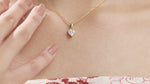18K Yellow Gold Natural Heart Solitaire Diamond Necklace