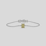  Fancy Yellow Solitaire Emerald Diamond Bracelet made with fancy yellow emerald brilliant-cut diamond, securely set in prong setting