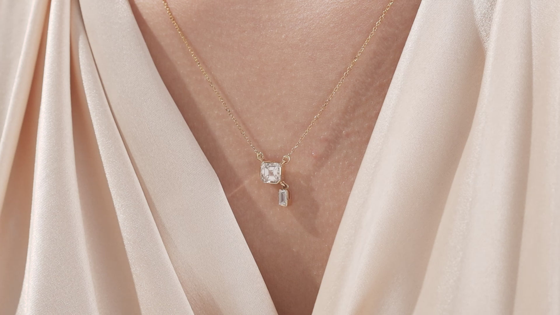 Baguette Diamond Gold Necklace 