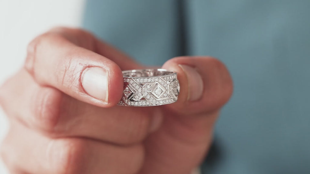 Princess and Round Cut Diamond Eternity Ring 