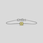 Fancy Yellow Solitaire Round Diamond Bracelet made with fancy yellow round brilliant-cut diamond, securely set in prong setting