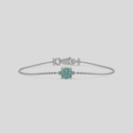 18K Yellow Gold  Fancy Green Round Solitaire Diamond Bracelet 