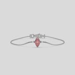 Fancy Pink Solitaire Marquise Diamond Bracelet made with fancy Pink Marquise diamond, securely set in prong setting