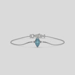 Fancy Blue Solitaire Marquise Diamond Bracelet made with fancy Blue Marquise diamond, securely set in prong setting