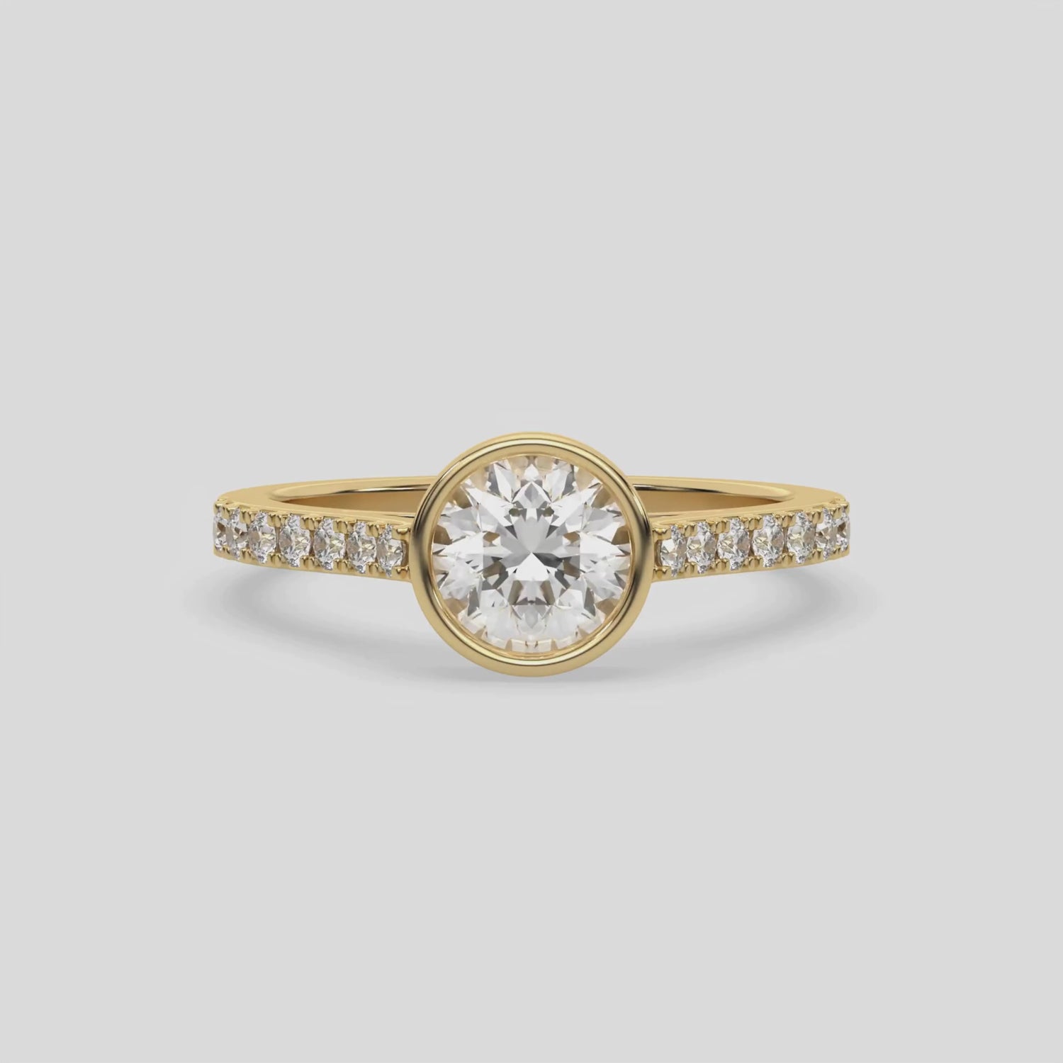 3 CT Lab Diamond Round Solitaire Bezel Engagement Ring