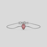 18K White Gold Fancy Pink Marquise Solitaire Diamond Bracelet