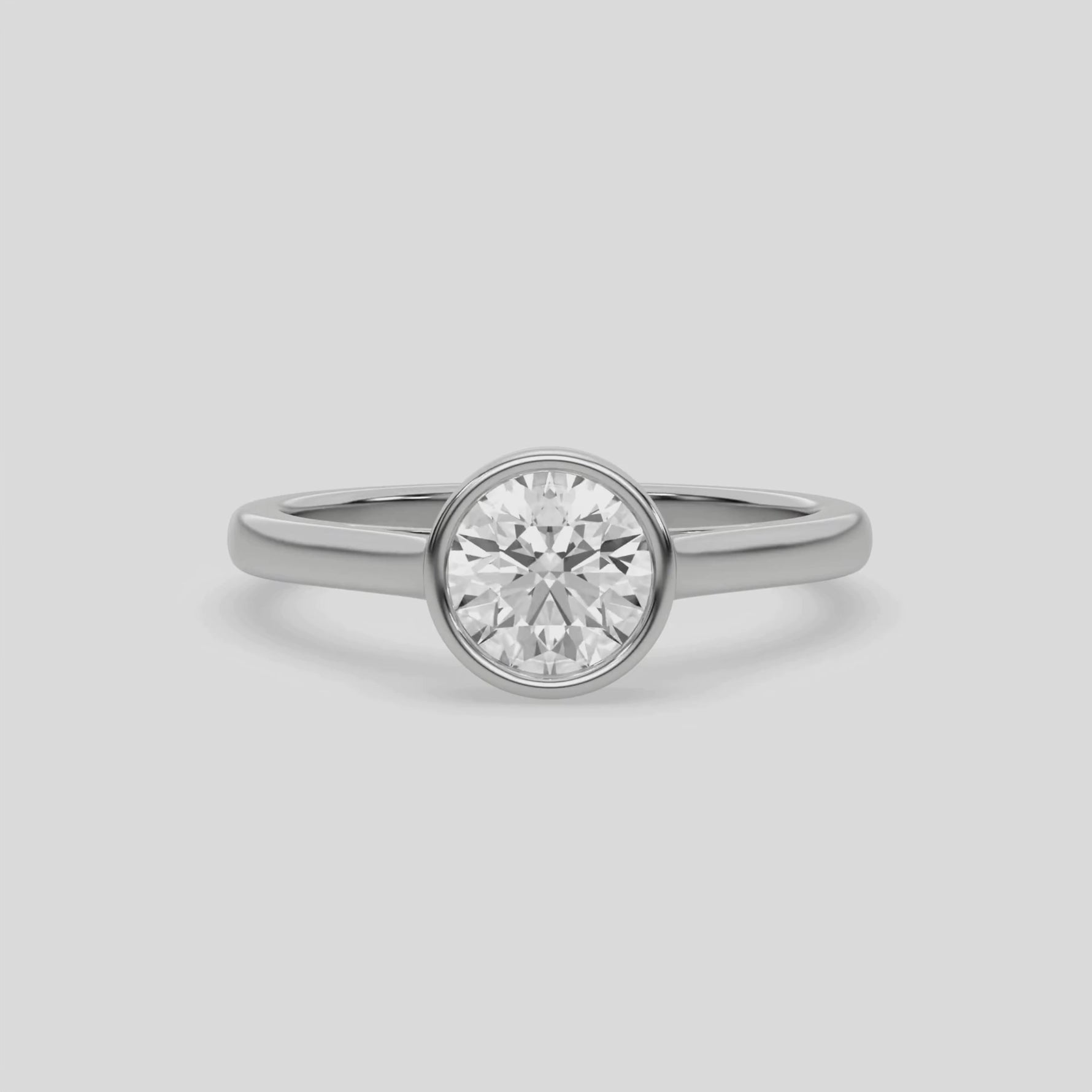 14K White Gold Round Diamond Engagement Ring