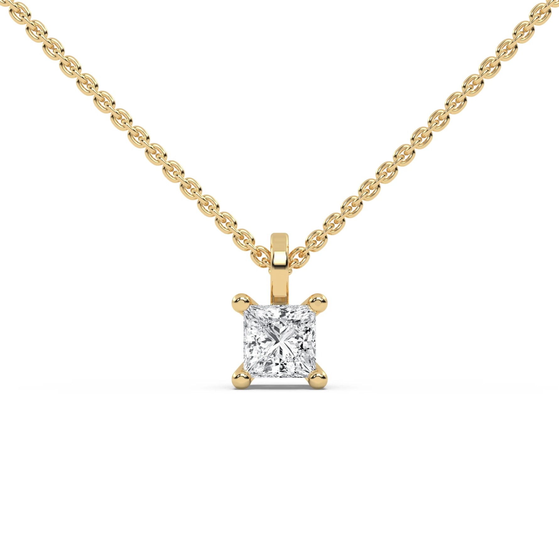 14K Yellow Gold Four Prong Necklace