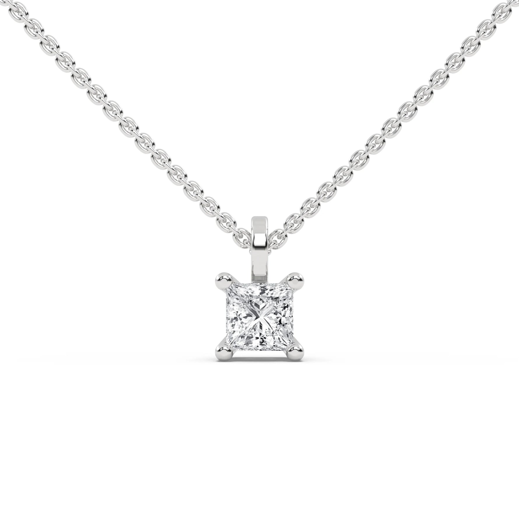 14K White Gold Diamond Necklace