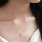 Princess Cut Cluster Necklace 