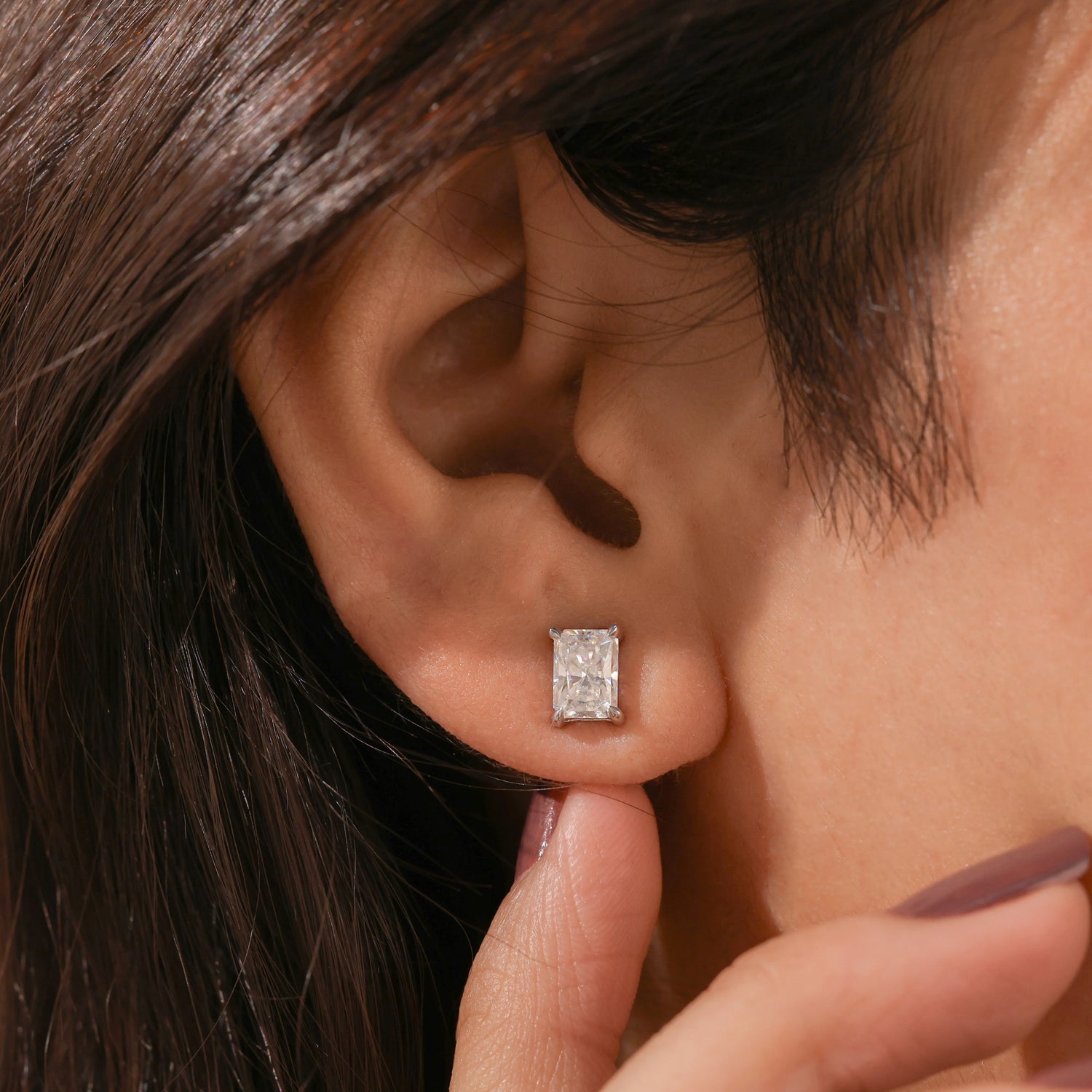 Radiant Diamond Gold Earring 