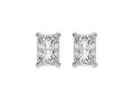 14K White Gold Radiant Diamond Sud Earrings