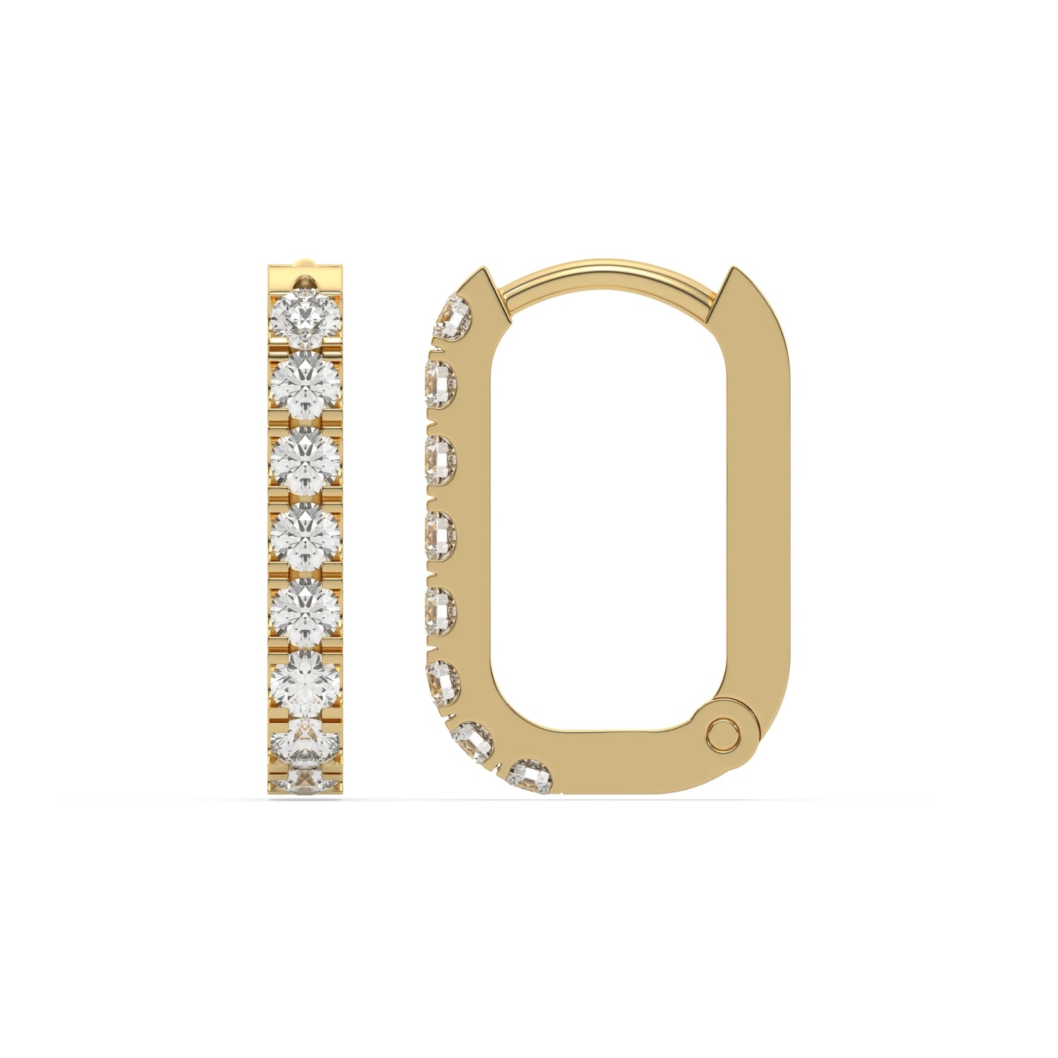 0.33 CT Lab Diamond Rectangle Hoop Earrings