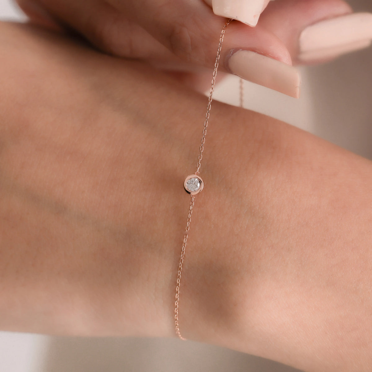 Round Diamond Gold Bracelet 