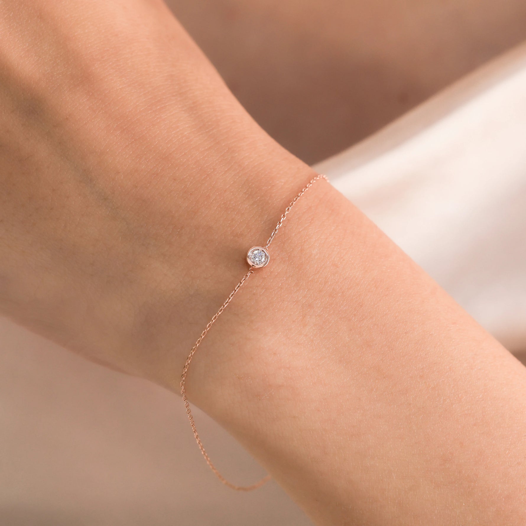 Rose Gold Round Diamond Bracelet