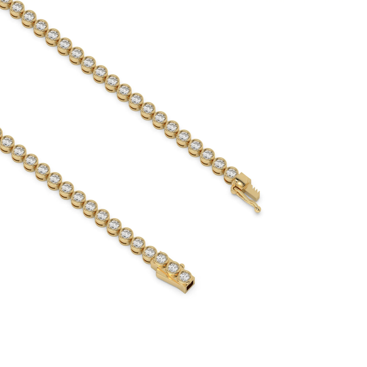 18K Rose Gold Round Diamond Bracelet 