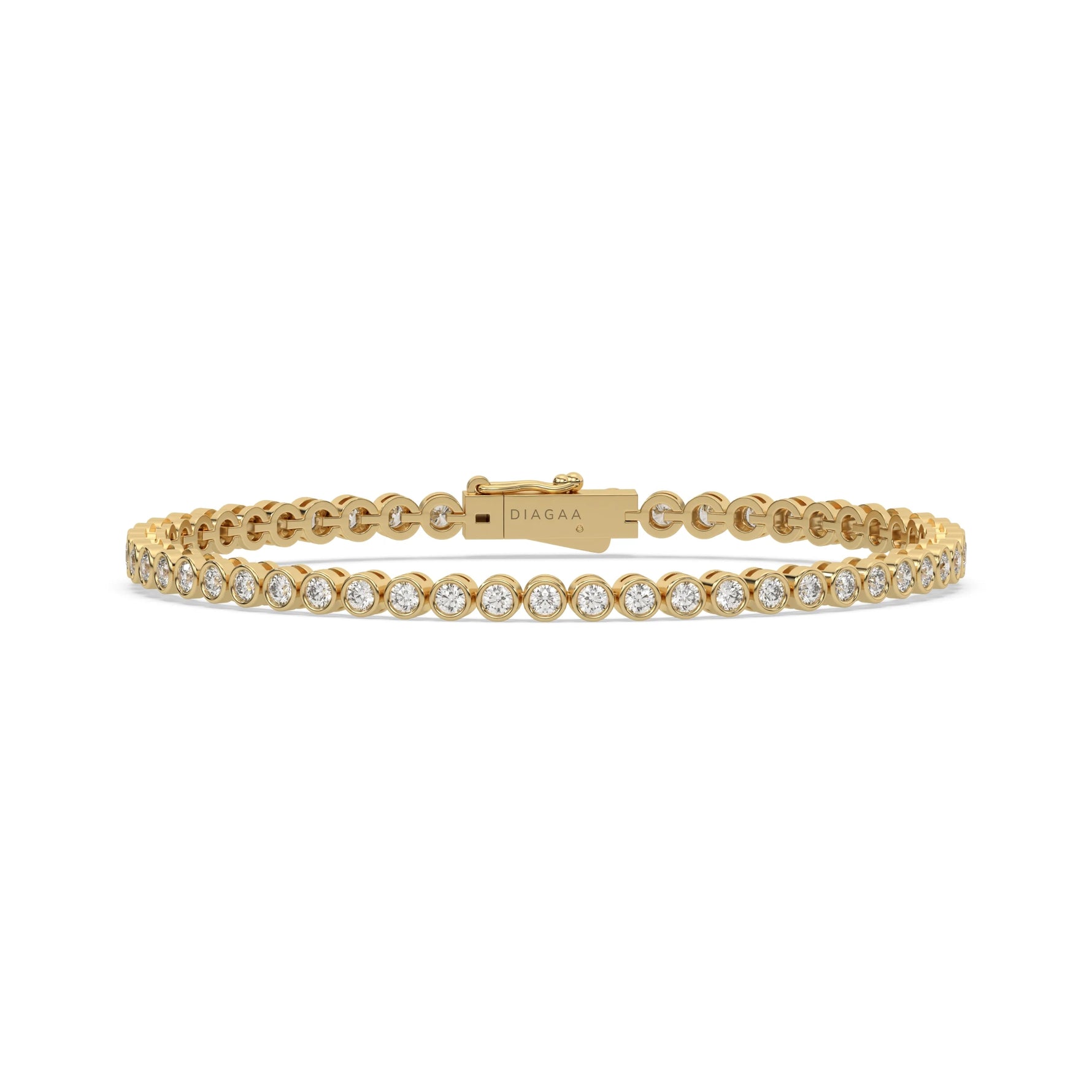 14K Yellow Gold Round Diamond Bracelet 