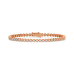 14K Rose Gold Round Diamond Bracelet 