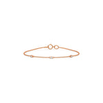 14K Rose Gold Round Cut Diamond Bracelet