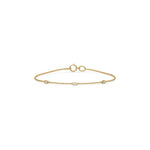 14K Yellow Gold Round Cut Diamond Bracelet